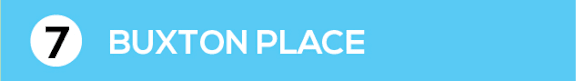 A blue sign with the number 7 and the words Buxton Place.