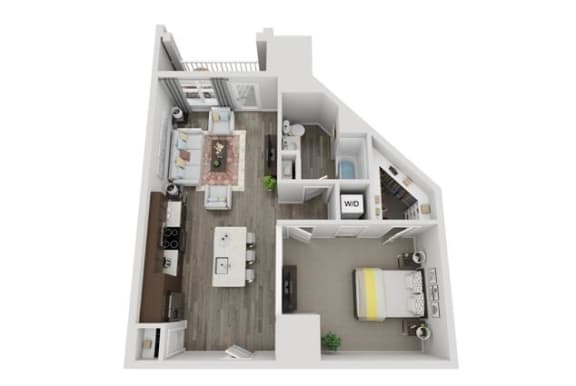 a 1 bedroom floor plan  2100 sq ft