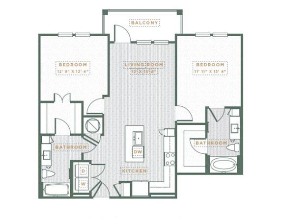 Floor Plan  2 Bed Floorplan at POINTE AT EAST SHORE APARTMENTS, Florida, 32703