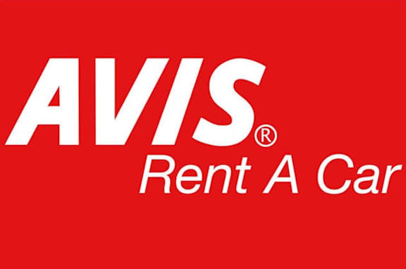 A red sign with the words "AVIS" and "Rent A Car" on it.