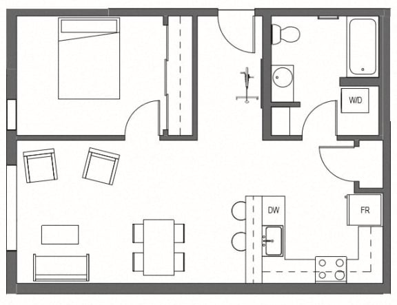 Floor Plan  One Bedroom A5 at Decibel on 12th, Seattle