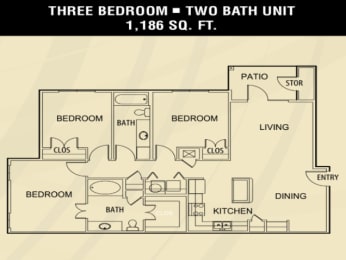  Floor Plan 3 Bedroom