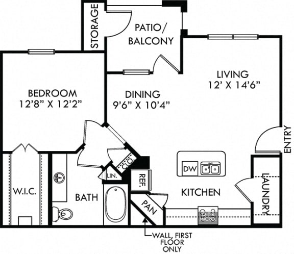 Marabella. 1 bedroom apartment. Kitchen with island open to living/dinning rooms. 1 full bathroom. Walk-in closet. Patio/balcony.