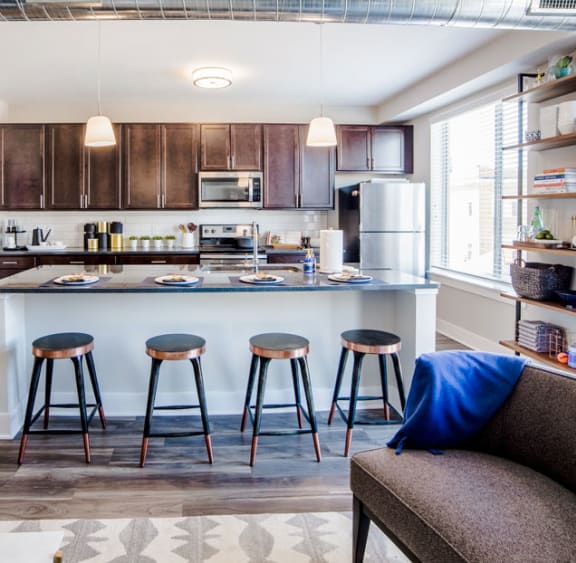 Chef inspired kitchen at The Congress at Library Square, Indianapolis, Indiana