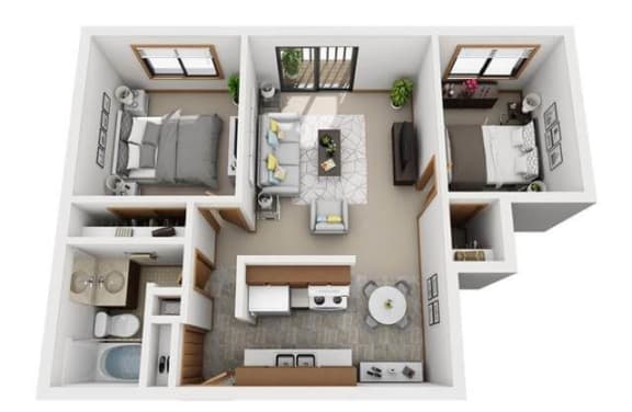2 bed apt floor plan in St Cloud MN apartments