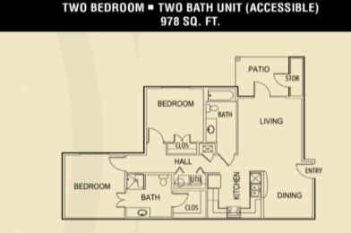  Floor Plan 2 Bedroom