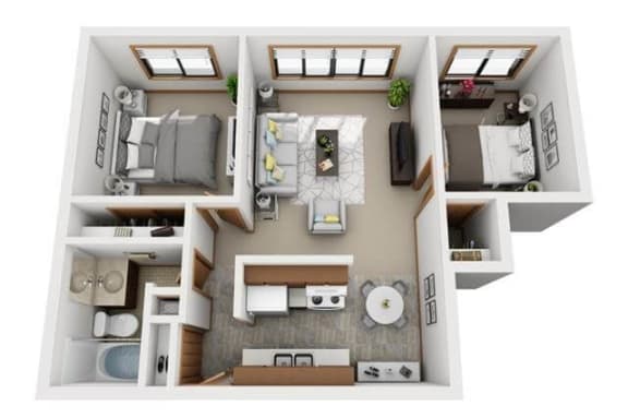 two bedroom apartment floor plan