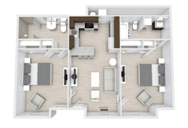 2Bedroom Floor Plan at Avia Apartments at Reedy Creek, Kissimmee, 34747