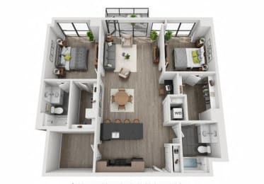  Floor Plan 06 - Two Bedroom + Den