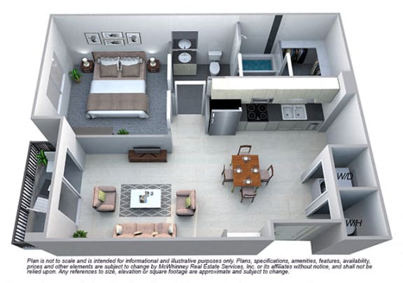 Elizabeth 1 Bedroom 1 Bath Floorplan Elizabeth 1 Bedroom 1 Bath Floorplan at Cycle Apartments, Ft. Collins,Colorado