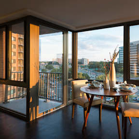 Dining table with a view at The Graham at Southern Towers, Alexandria, VA