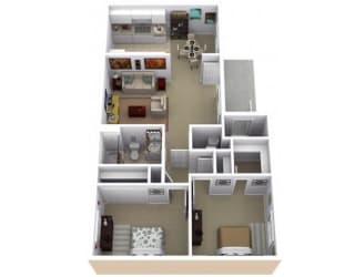 Jarales Deluxe 1 Floor Plan at Acacia Gardens, New Mexico, 87111