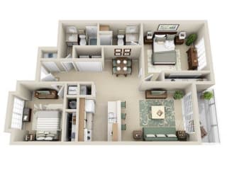 Floor Plan 2 Bedroom 2 Bath