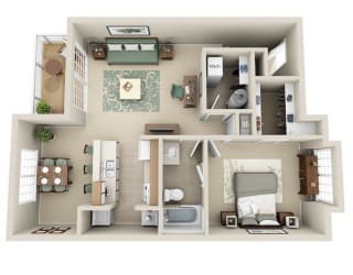 Floor Plan 1 Bedroom Renovated