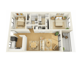 2x2A Floor Plan at Bay Club, Florida, 34207