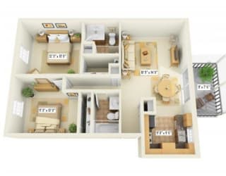 B2 Floor Plan at Fountains of Largo, Largo