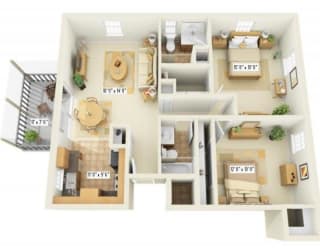 B3R Floor Plan at Fountains of Largo, Largo, Florida