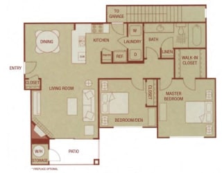 Sonoma Resort Apartments 2 bed 1 bath 970sqft