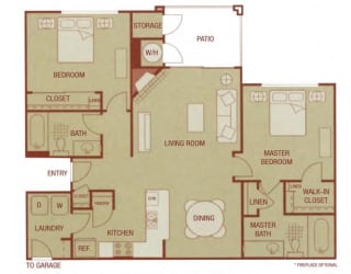 Sonoma Resort Apartments 2 bed 2 bath 1033 sqft