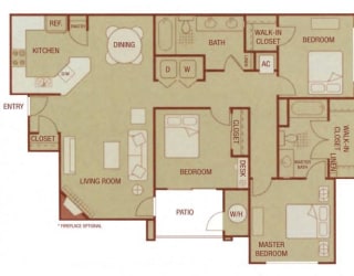 Sonoma Resort Apartments 3 bed 2 bath 1235 sqft