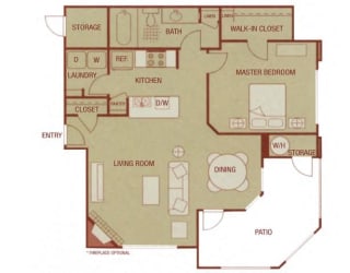 Sonoma Resort Apartments 1 bed 1 bath 780 sqft