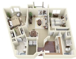 Two Bedroom Style B Apartment Floor Plan