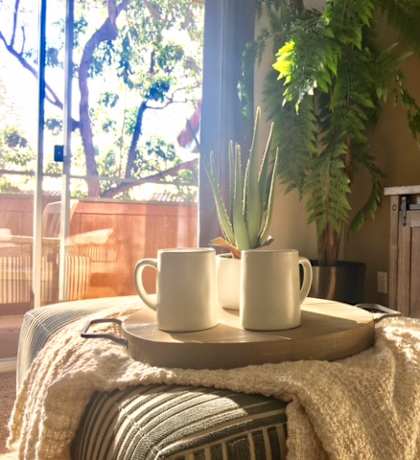 Comfy living rooms at The Oaks Apartments, Upland, California