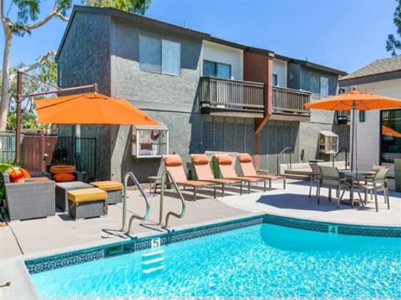 Shimmering pool at Encore Apartments