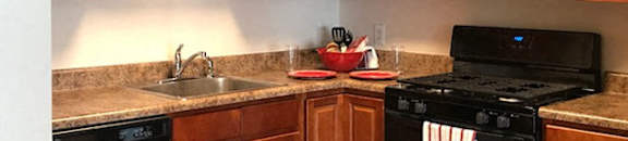 New kitchens in two bedroom apartments