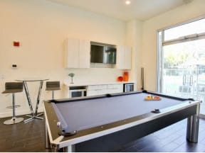 The Highland Apartments Clubhouse pool table