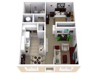 Zuni Deluxe 1 Floor Plan  at Acacia Gardens, New Mexico, 87111