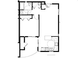 Floor Plan 1 Bedroom (A)