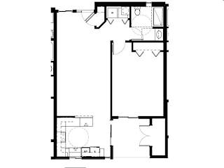 Floor Plan 1 Bedroom (C)