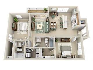 Floor Plan 2 Bedroom 2 Bath