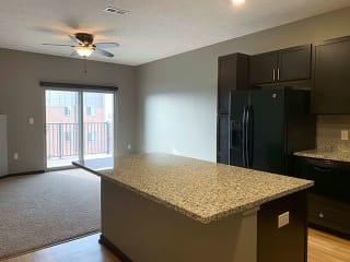 Comfortably spacious living area in a 1 bedroom apartment for rent at The Flats at 84 best apartments Lincoln NE 68516