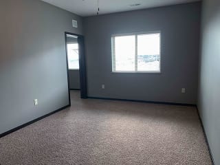 Large bedroom with walk in closet in a 1 bedroom apartment for rent at The Flats at 84 best apartments Lincoln NE 68516