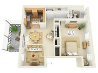 A1 Floor Plan at Fountains of Largo, Largo, Florida
