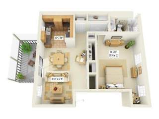 A2 Floor Plan  at Fountains of Largo, Largo