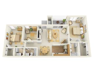 3 Bed 2.5 Bath Floor Plan at Lake in the Woods, Florida, 32901