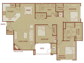 Sonoma Resort Apartments 3 bed 2 bath 1235 sqft