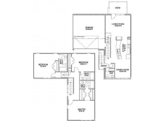 William Morris three bedroom three and a half bathroom duplex floor plan at Grand Legacy
