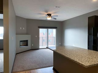 Comfortably spacious living area in a 1 bedroom apartment for rent at The Flats at 84 best apartments Lincoln NE 68516