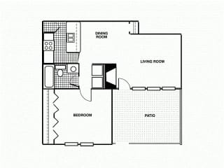 1D Downstairs. One bed, one bath with eat in kitchen and large patio.