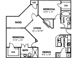 Floor Plan Two Bedroom B2