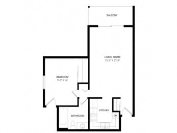  Floor Plan 1x1 Plus Den