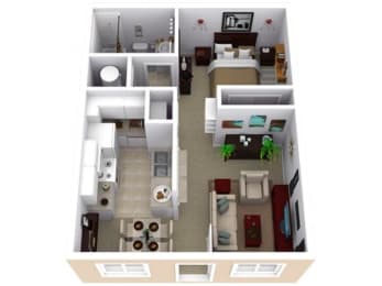 Zuni Deluxe 1 Floor Plan  at Acacia Gardens, New Mexico, 87111