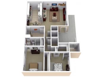 Lucera Deluxe 2 Floor Plan at Acacia Gardens, Albuquerque, New Mexico