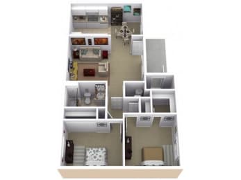 Jarales Deluxe 2 Floor Plan at Acacia Gardens, Albuquerque, NM, 87111