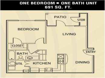  Floor Plan 1 Bedroom