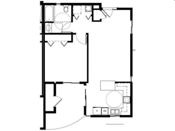  Floor Plan 1 Bedroom (A)